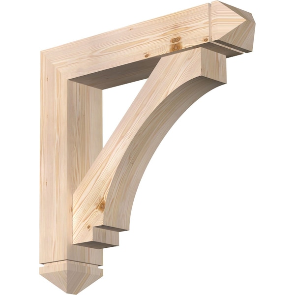 Ekena Millwork Imperial Arts and Crafts Smooth Bracket w/ Offset Brace, Douglas Fir, 7 1/2"W x 36"D x 36"H BKT0806X36X36IMP03SDF - main